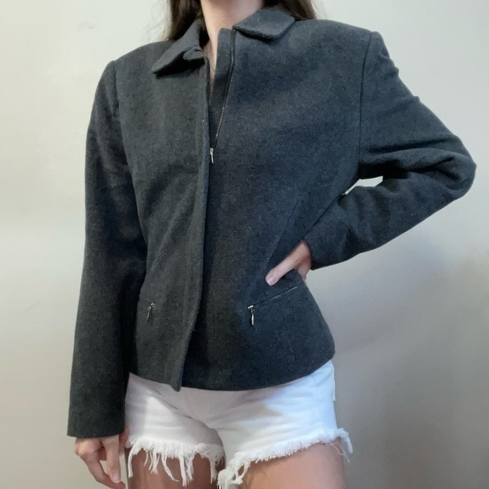 Vintage Wool Gray Button Up Coat Shacket